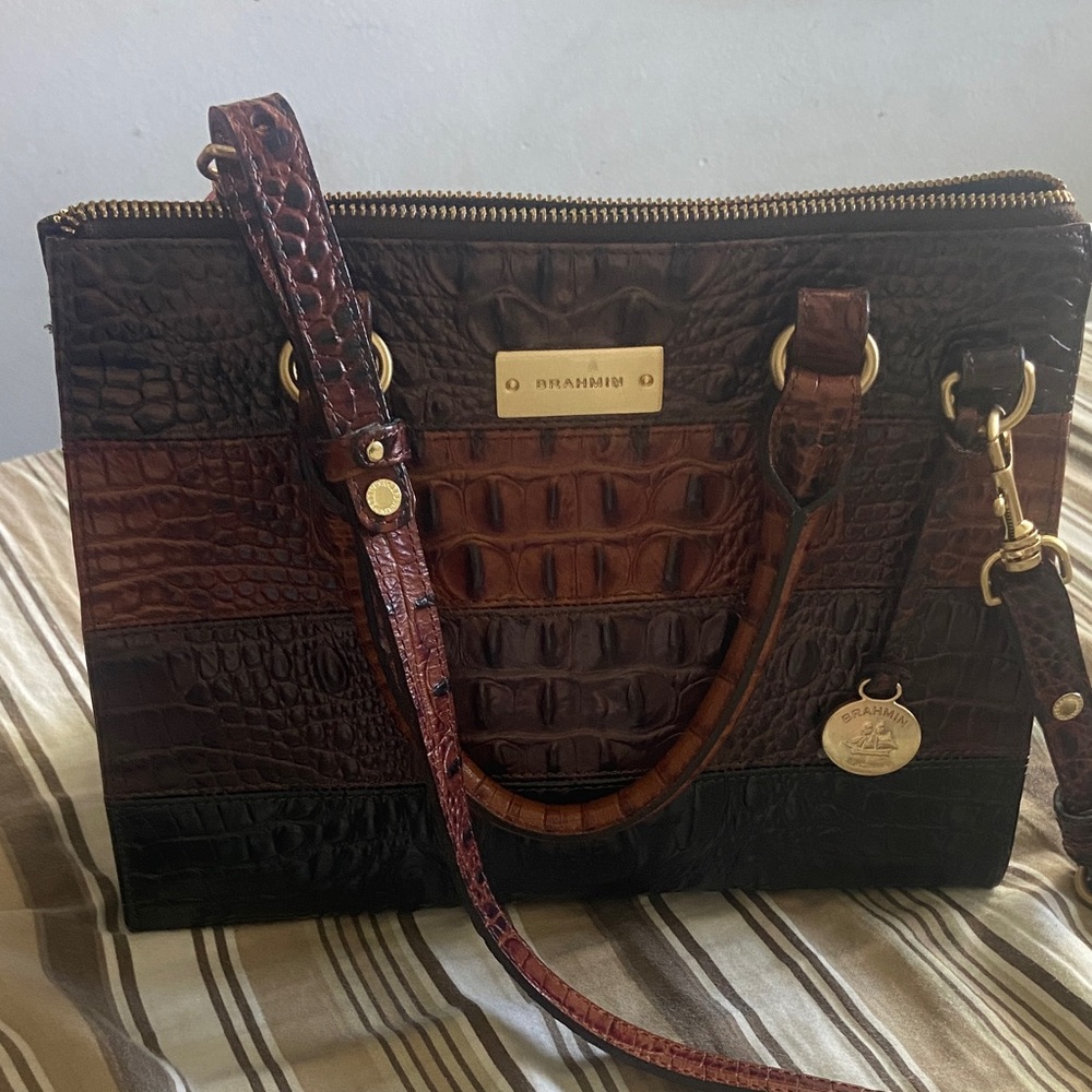 Brahmin Multicolor Crocodile Embossed Crossbody Bag